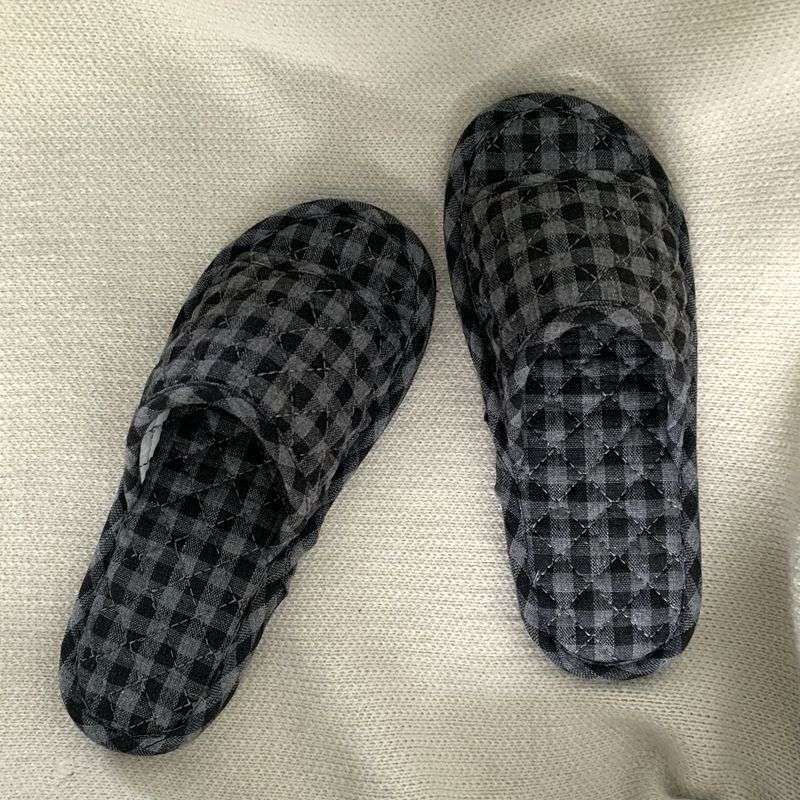 남성용 그레이 체크무늬 하의 [입자없음]