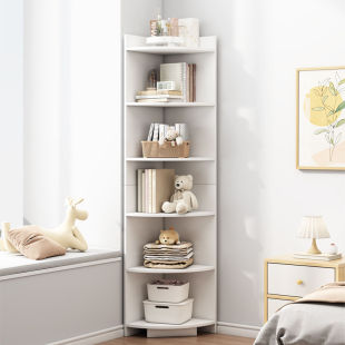 Corner Cabinet Floor-Standing Storage Rack Living Room Corner Debris Storage Rack Multi-Layer Bookshelf Bedroom Corner Cabinet Wall Corner Cabinet