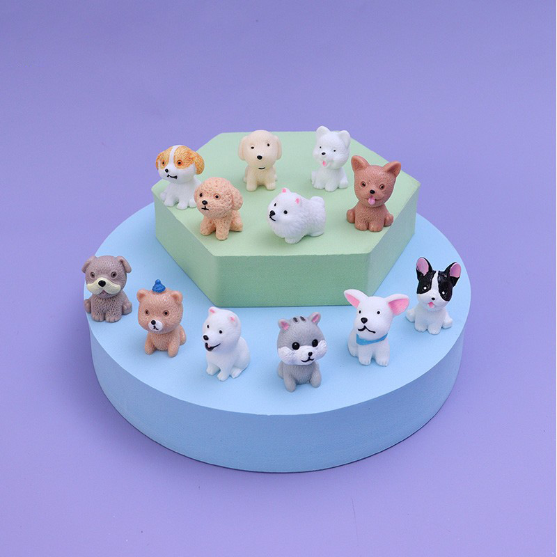 Miniatura mini simulación lindo Bomei Samo perro pequeño animal micro paisaje modelo pequeños adornos de escritorio juguetes pequeños
