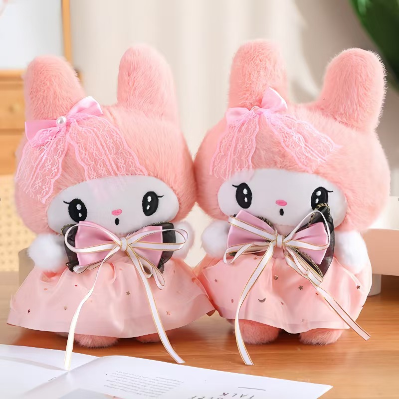 Muñeco de peluche Kuromi y Cinnamoroll de terciopelo corto suave para regalo