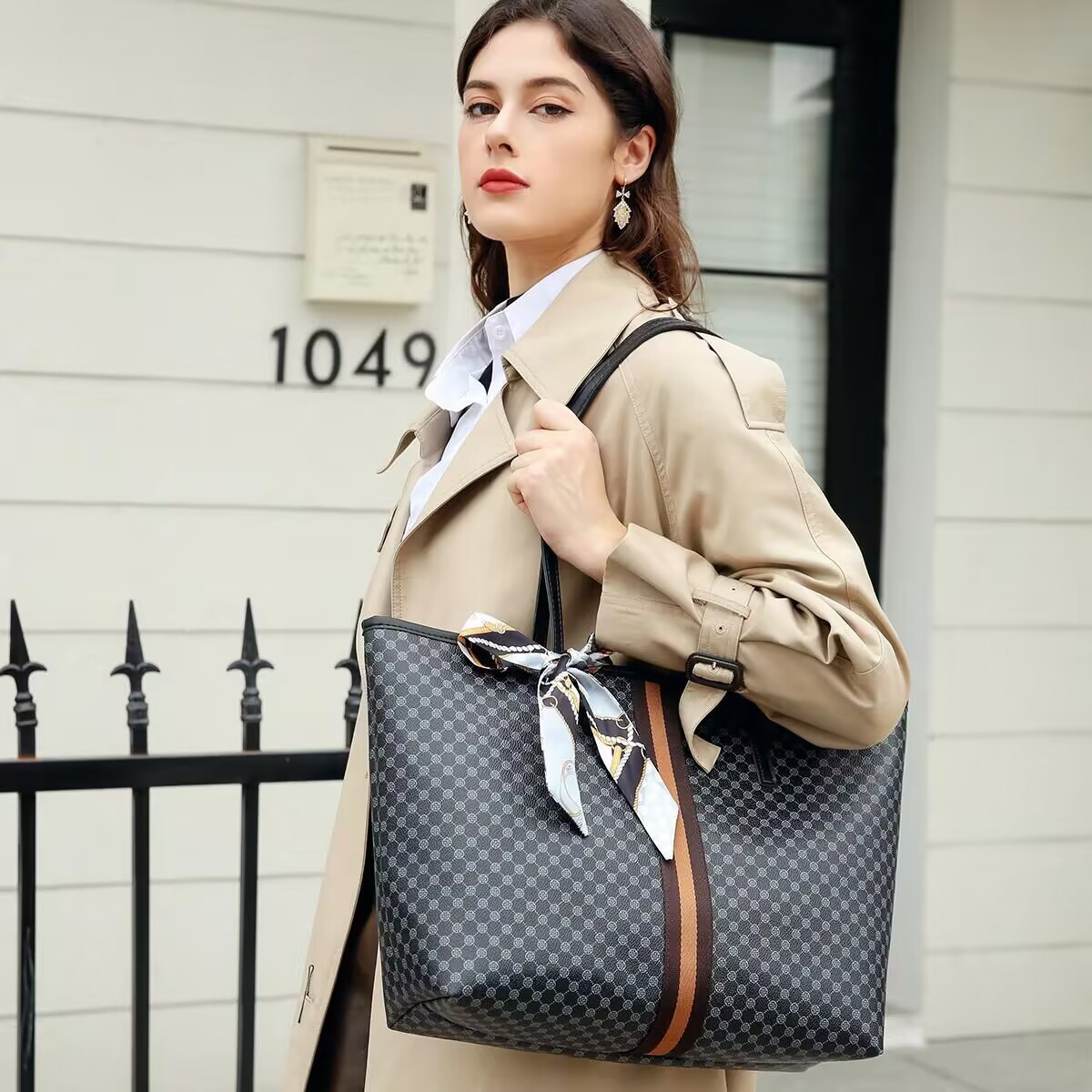 2024 bolso de moda damas de moda vieja flor de gran capacidad tote bufandas bolso de madre