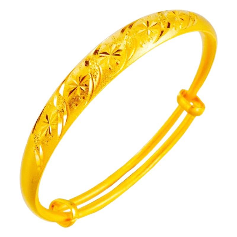 Dragón y Phoenix en línea pulsera de joyería de transmisión en vivo mujer falsa tres oro Vietnam arena oro antigua pulsera de oro de imitación no se desvanece durante mucho tiempo