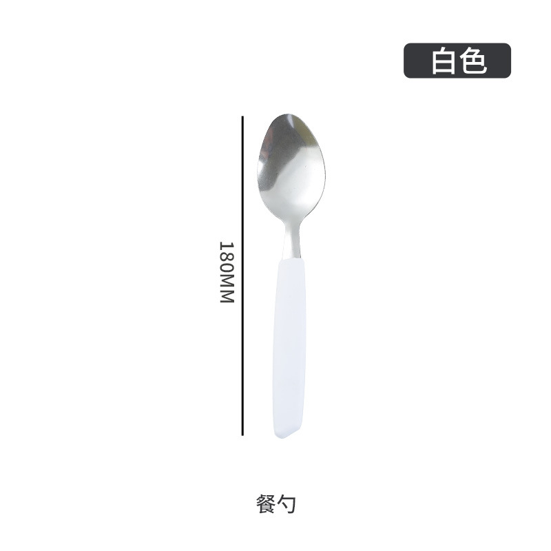 410 cubiertos de acero inoxidable cuchillos y tenedores cucharas transfronterizas Brasil cola plana cola inclinada mango de plástico 24PCS fábrica al por mayor