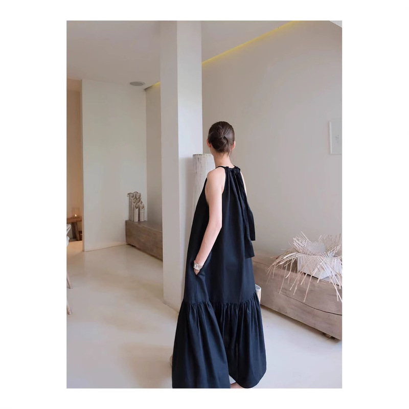 2026 Linen Halter Neck Sleeveless Maxi Dress