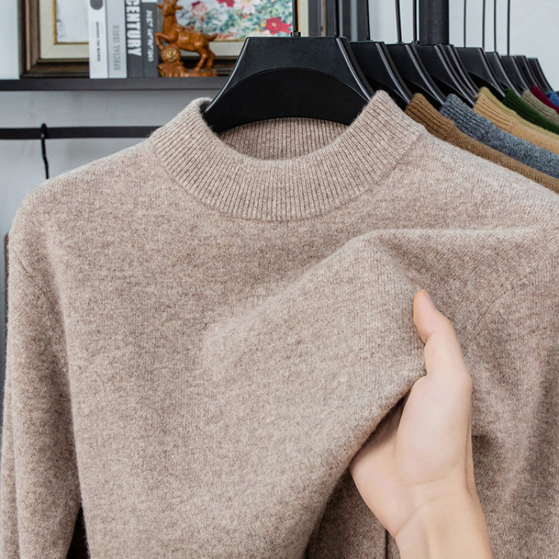 9-stitch thickened 420g 100% sheep wool 2026 autumn men's round-neck thickened loose-fitting base knit sweater for middle-aged and young men 9-stitch thickened 420g 100% sheep wool 2026 autumn men's round-neck thickened loose-fitting base knit sweater for middle-aged and young men