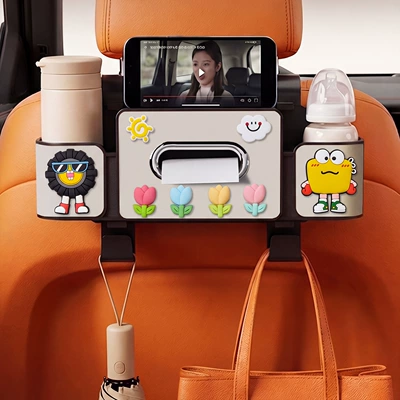 back multifunctional cup holder, cartoon — Car tissue box/set - tulip-model-4th-generation-white