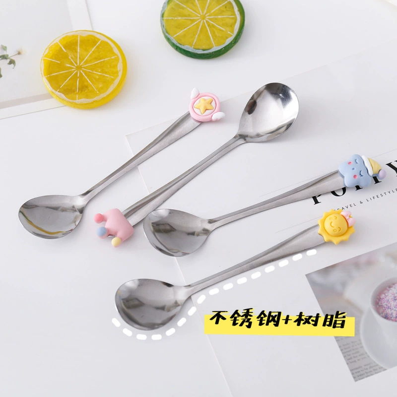 Cartoon creative spoon stainless steel, coffee mixing stick, Birthday gift, wholesale