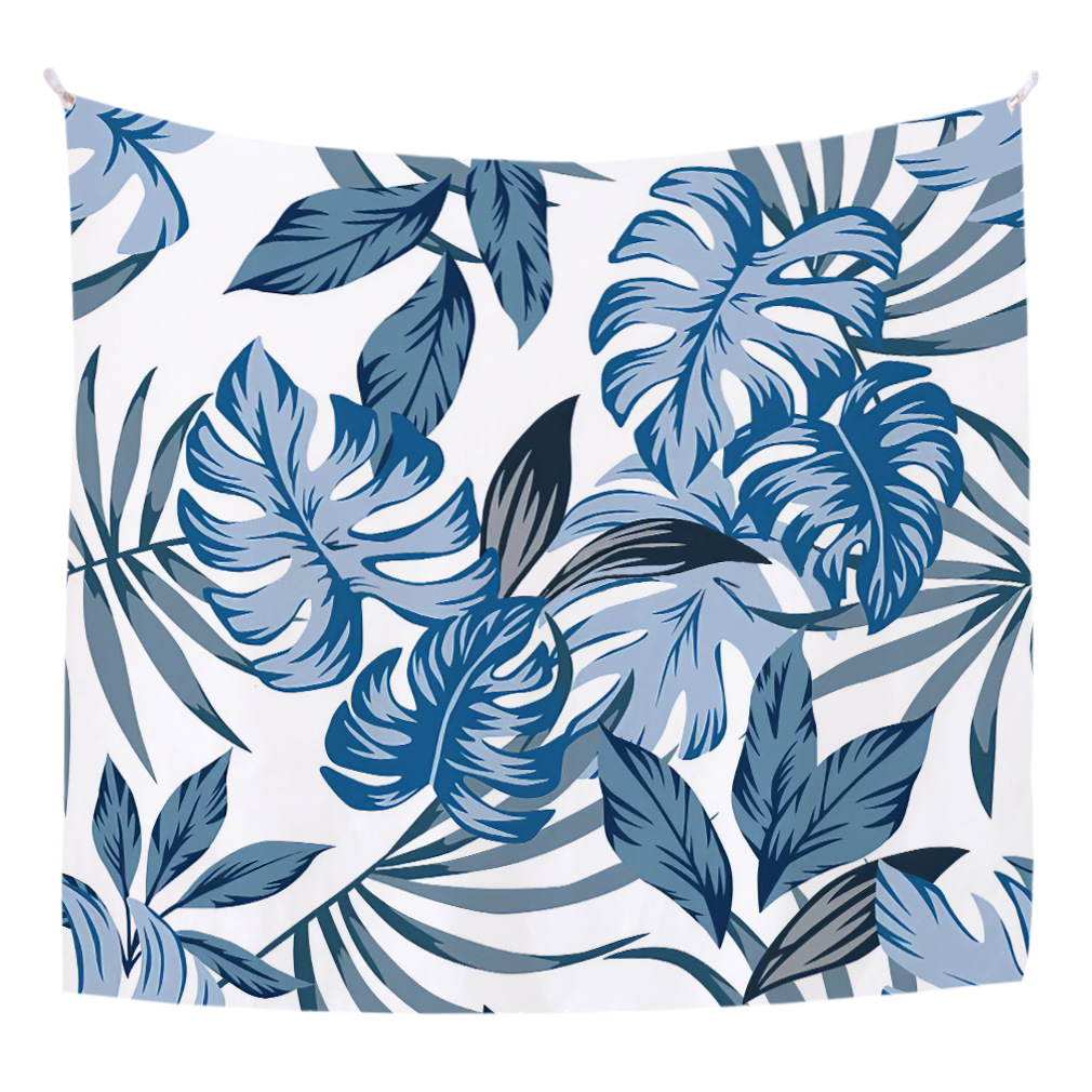 跨境背景布热带植物图案挂布直播间出租房装饰墙布 卧室床头挂毯