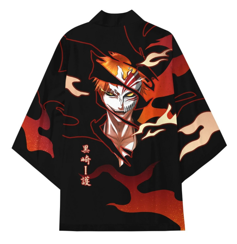 日漫 死神系列 BLEACH 同款 T恤和服外套浴袍二次元披风-阿里巴巴