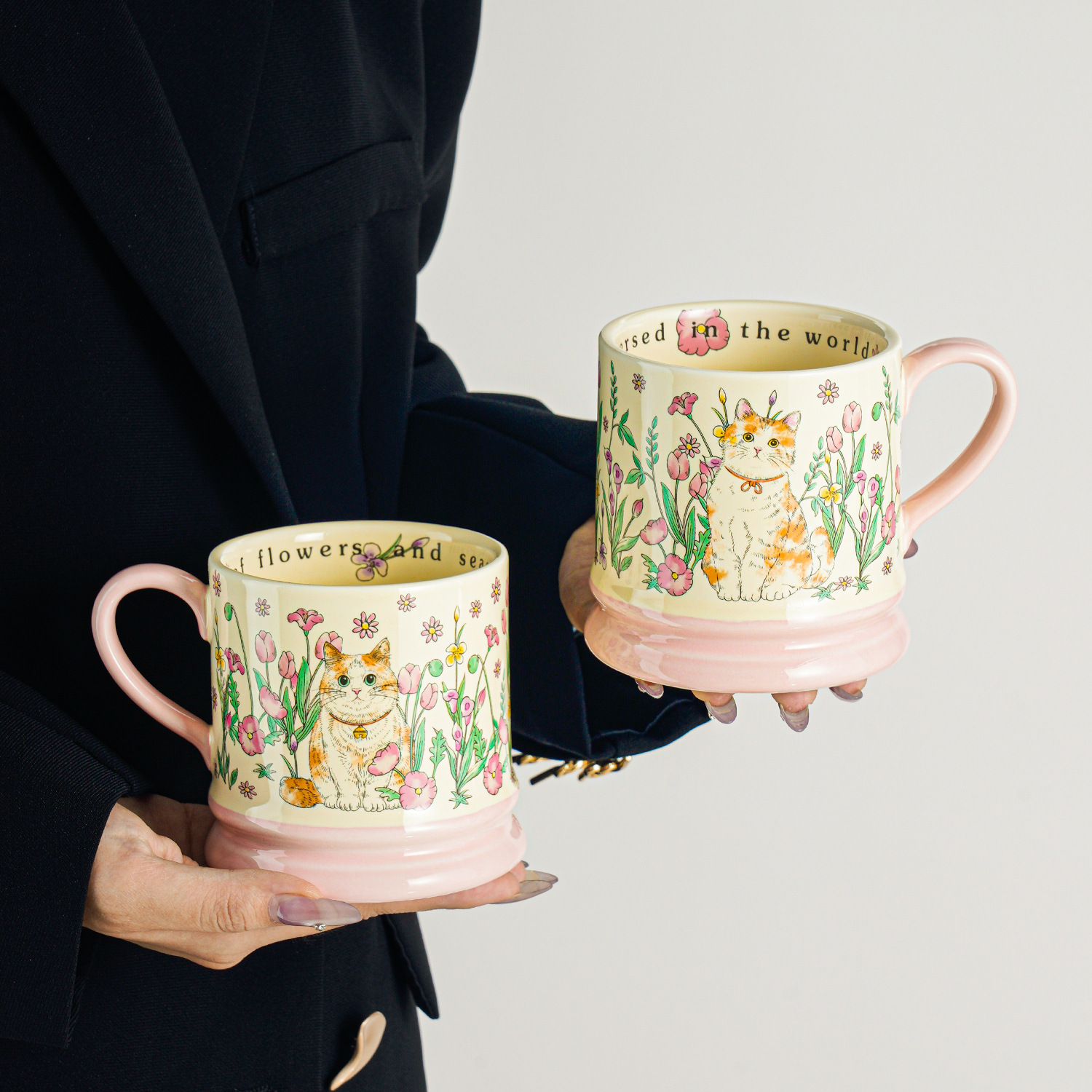 Tazas de cerámica nicho de diseño original taza de marca de alto valor facial taza de agua doméstica taza de café de oficina de chicas