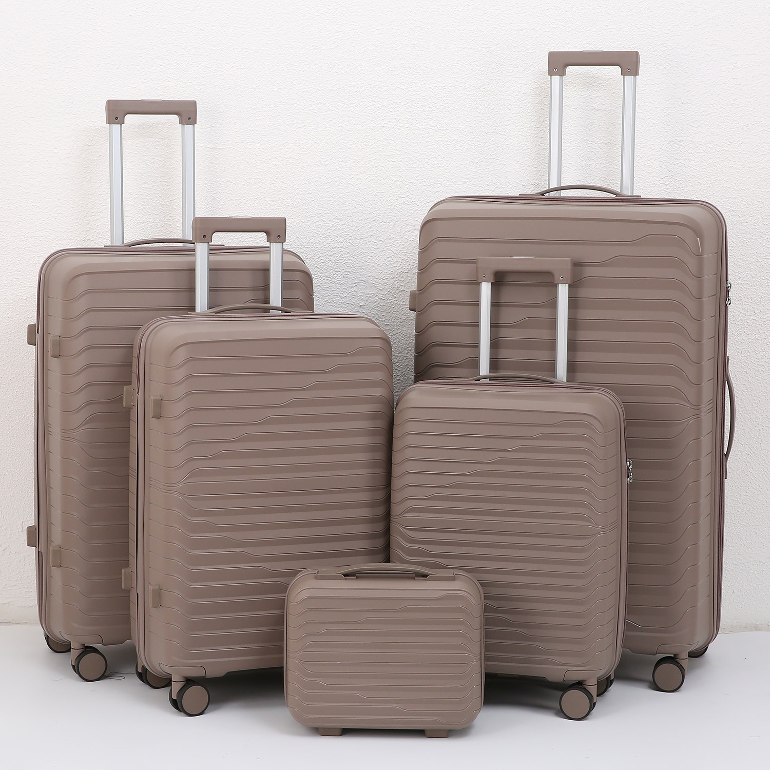 Procesamiento personalizado con cremallera caja de tracción casco duro casco 20 2428 pulgadas 5 piezas maleta de embarque