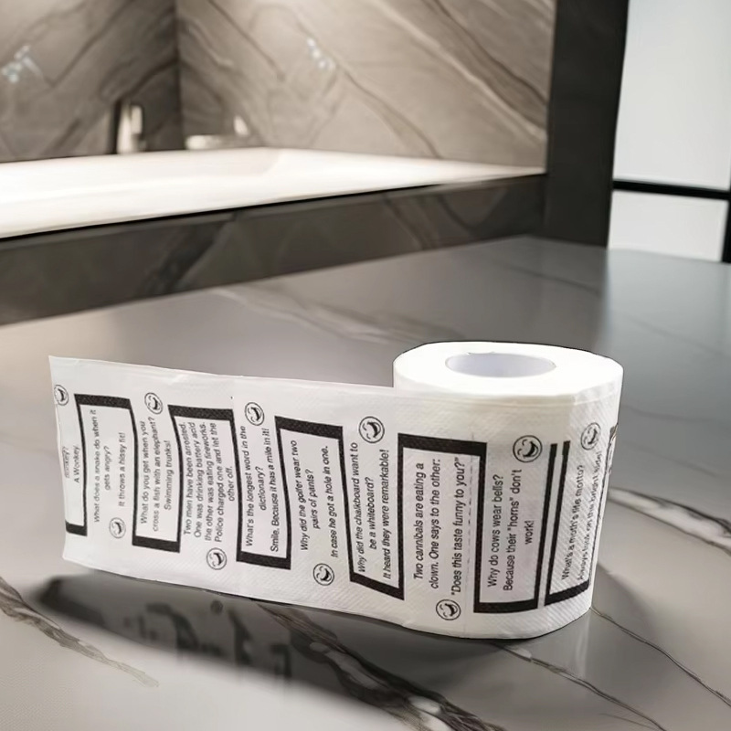 Anyou Manufacturer Wholesale Creative Joke Printing Disposable Toilet Roll Paper Fun Party Bathroom Decoration Toilet Paper