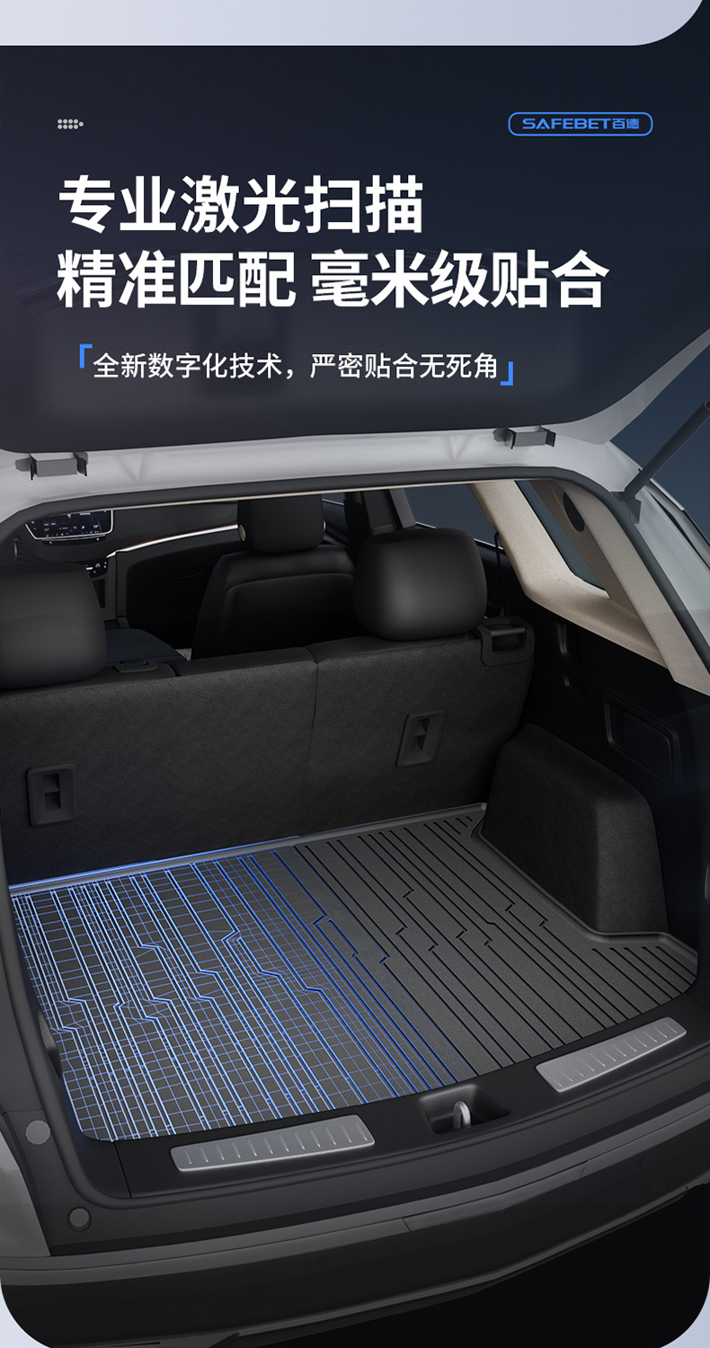 Suitable for Cadillac Ct5 Xt5, All-Weather Tpe Car Trunk Mat, Car Accessories