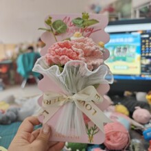 母亲节贺卡diy不织布毛线花手工制作礼物永生花贺卡结婚伴手礼品