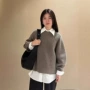 圆领宽松秋冬休闲毛衣