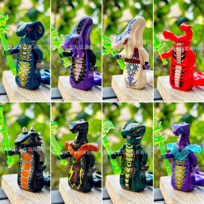New Ninja Series Basilisk Legion Paso Char Blue Snake Building Blocks Figurine Puzzle Assembled Toys