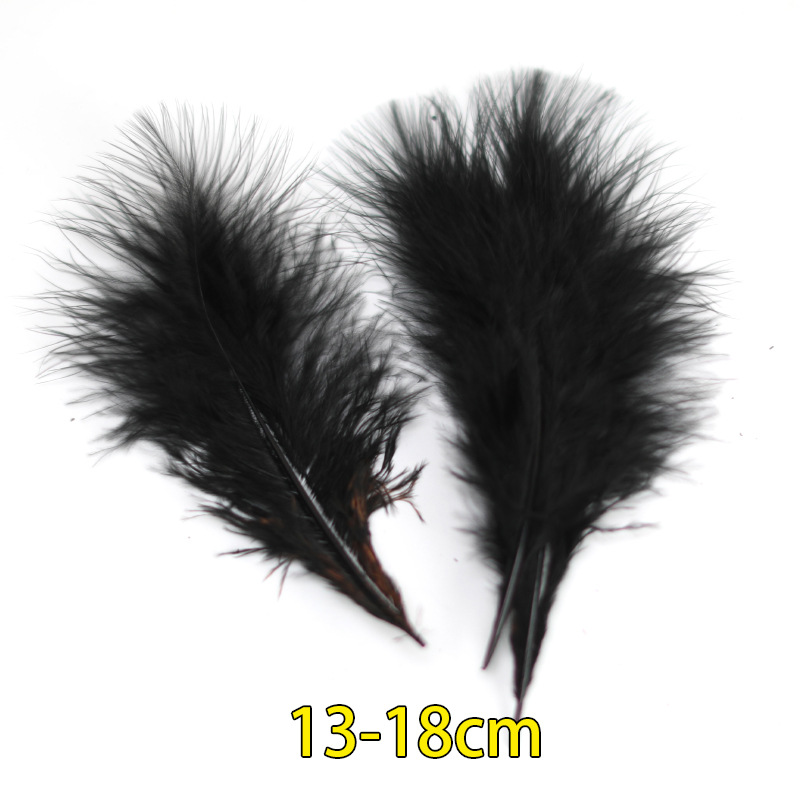 Plumas negras al por mayor diy materiales hechos a mano bolsas accesorios accesorios para niños jardín de infantes creativo curso de arte