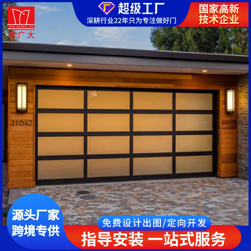 Garage Door Manufacturers Supply Glass Garage Doors, Aluminum Alloy Flip-Up Doors, Aluminum Plate Glass See-Through Garage Doors