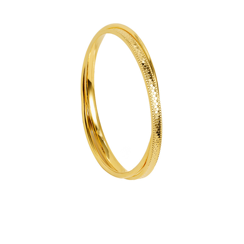 Vietnam Sha Jin no se desvanece durante mucho tiempo, el patrón de escamas de pescado antiguo de doble anillo cerrado pulsera de joyería de alta calidad para mujeres.