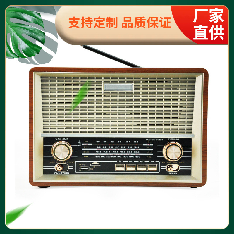 Radio Retro Bluetooth Multifunción PX-2002BT de Plástico con Interfaz USB