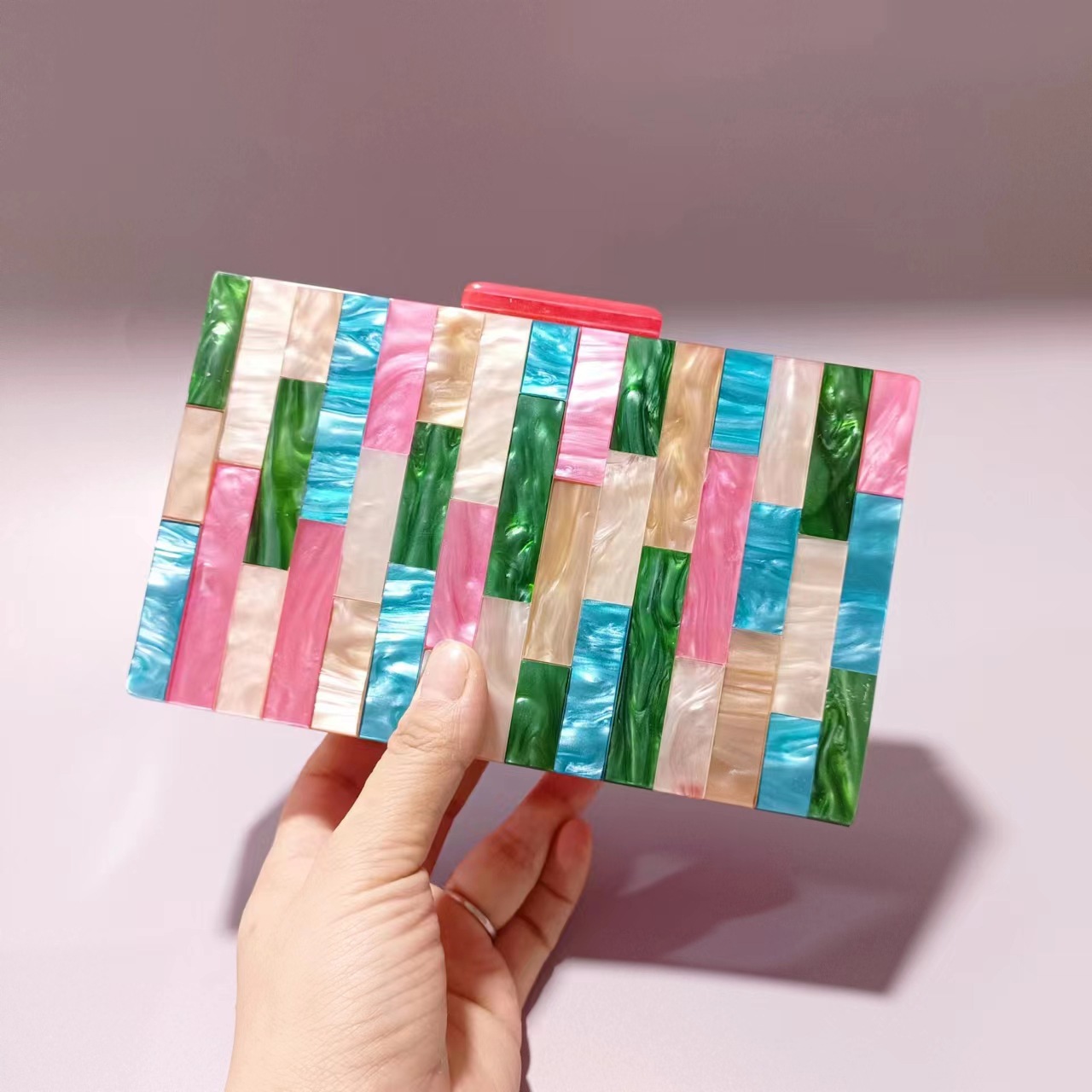 Acrylic Material Arylic Color Block Evening Bags