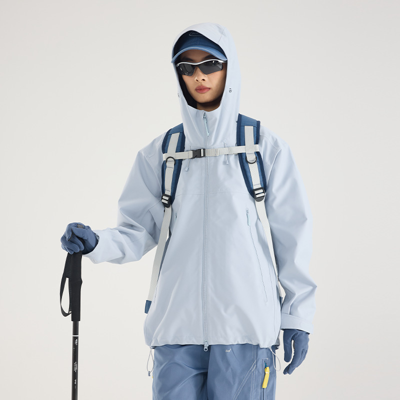 户外硬壳鸟家冲锋衣女新款防风防水薄款外套轻量化登山服男全压胶|undefined