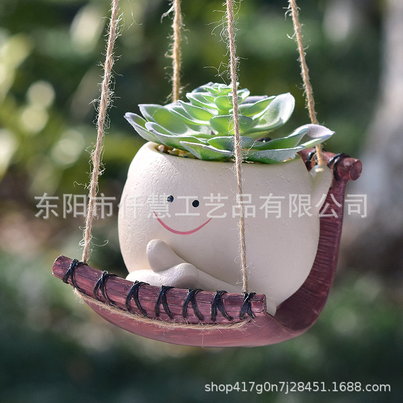 Cross-Border Naughty Smiling Face Shaker Flower Pot Garden Decoration Pendant New Bonsai Outdoor Pastoral Sofa Decoration