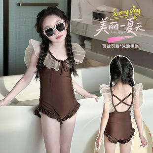 Girls Summer One-Piece Swimsuit 2025 New Kidsren's Vacation Summer Wear Girls Swimsuit Medium and Large Kidsren's Swimsuit Kidsren's Clothing