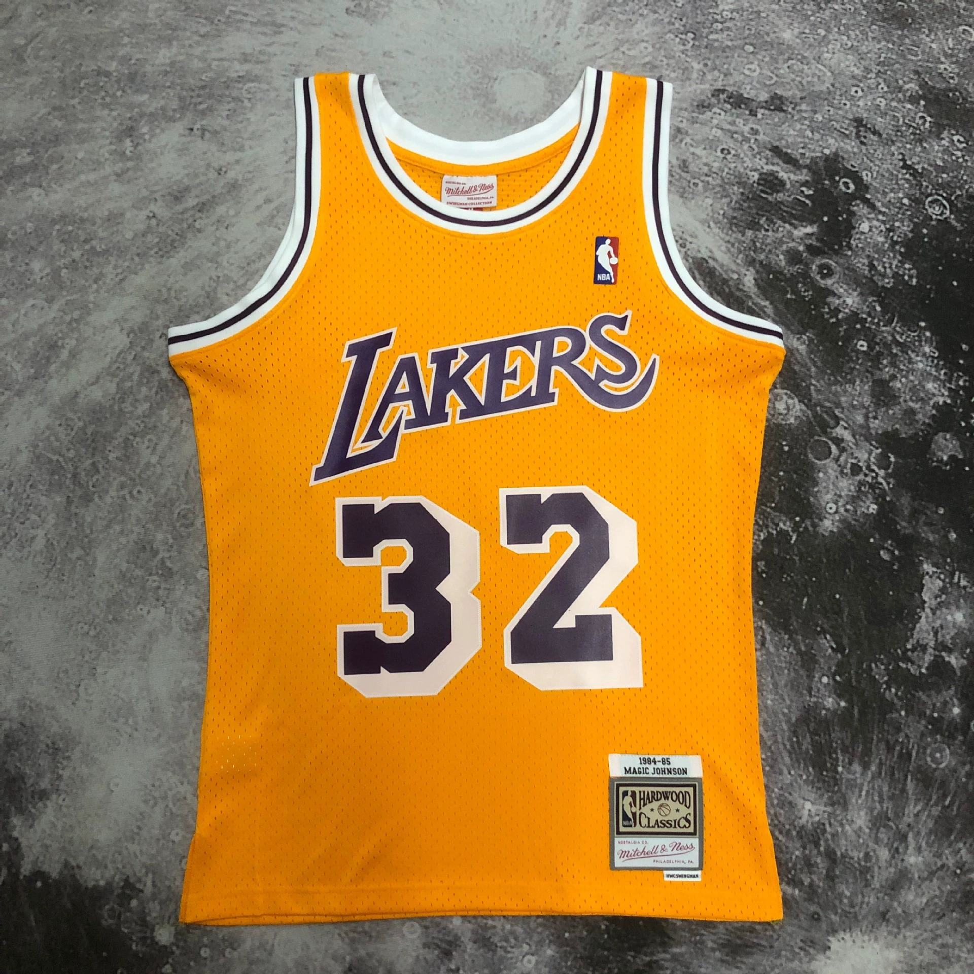 MN горячая прессованная ретро футболка SW Lakers сезон 97 круглый вырез жёлтая №8 Кобе №34 Oni джерси