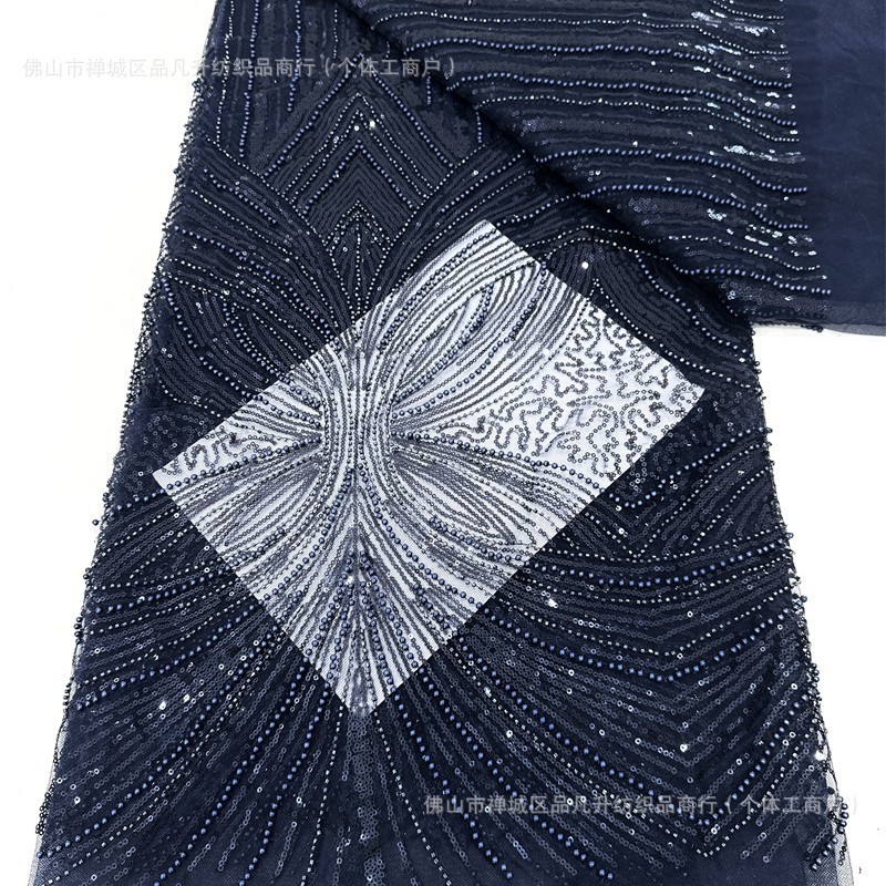2025 nuevo punto de sequilla cuentas bordadas tela bordada vestido de boda tela de encaje vestido