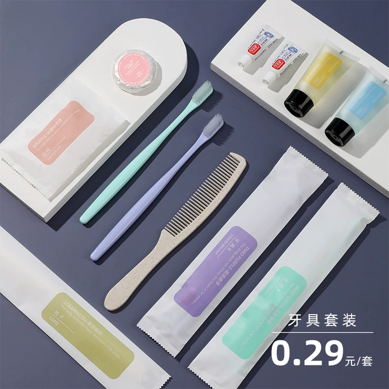 Star Hotel Одноразовые туалетные принадлежности костюм Отель Homestay Зубная паста Зубная щетка Расческа Мыло Тапочки оптом