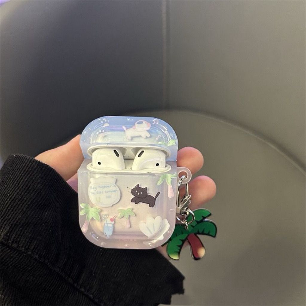 Coco de gatito para airpodspro1 / 2 / 3 / 4 generación de cubierta de auriculares Bluetooth de Apple 5 generación de cubierta