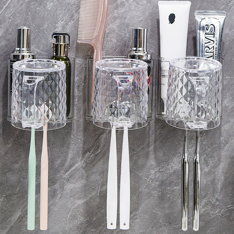 Подставка для зубных щеток класса «лайт-люкс», стакан для ополаскивателя, настенный органайзер без сверления, подставка для зубных щеток, стакан для зубных щеток, акриловый стакан для зубных щеток для ванной комнаты.
