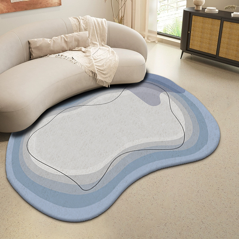 Nuevo nórdico cachemir-como sala de estar alfombra de forma especial cama completa dormitorio mesita de noche gradiente color sofá manta mesa de café alfombra de piso