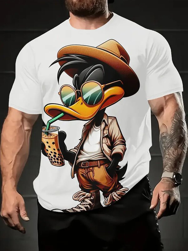 temu 跨境電子商取引半袖 3D デジタル印刷アニマルプリント Tシャツ夏ラウンドネックメンズトップスポーツとレジャー|undefined
