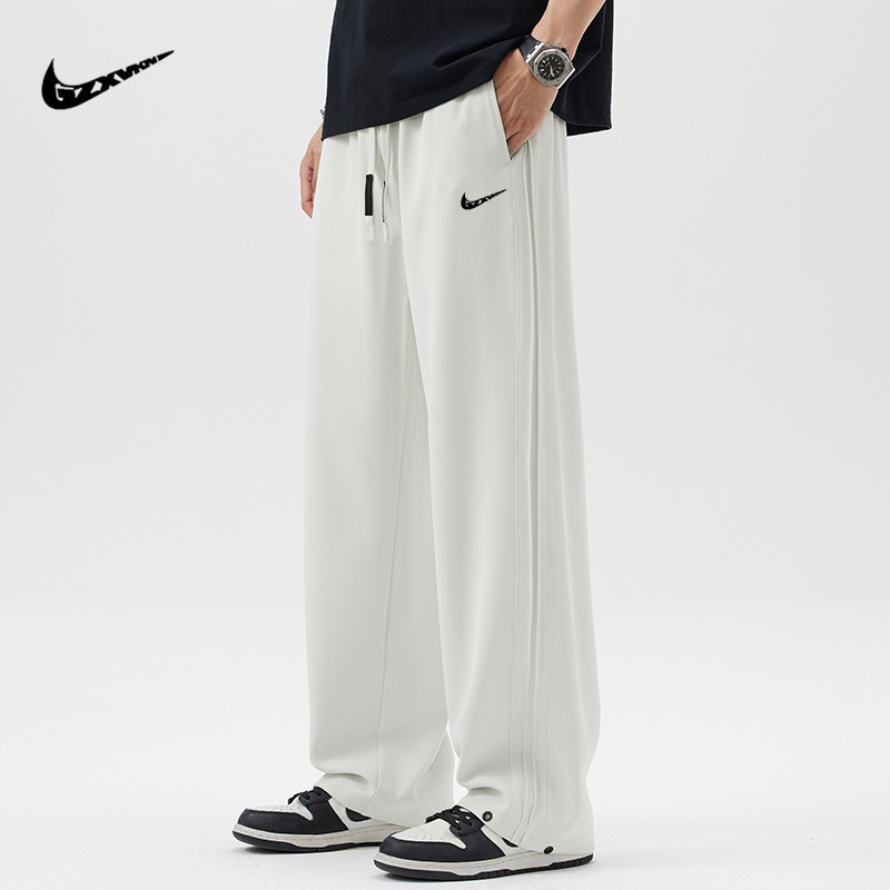 New Style Men's Pants Solid Color Fashion Trendy Brand Wide-Leg Pants Versatile Loose Straight Men's Pants Spring and Autumn Casual Sports Pants
