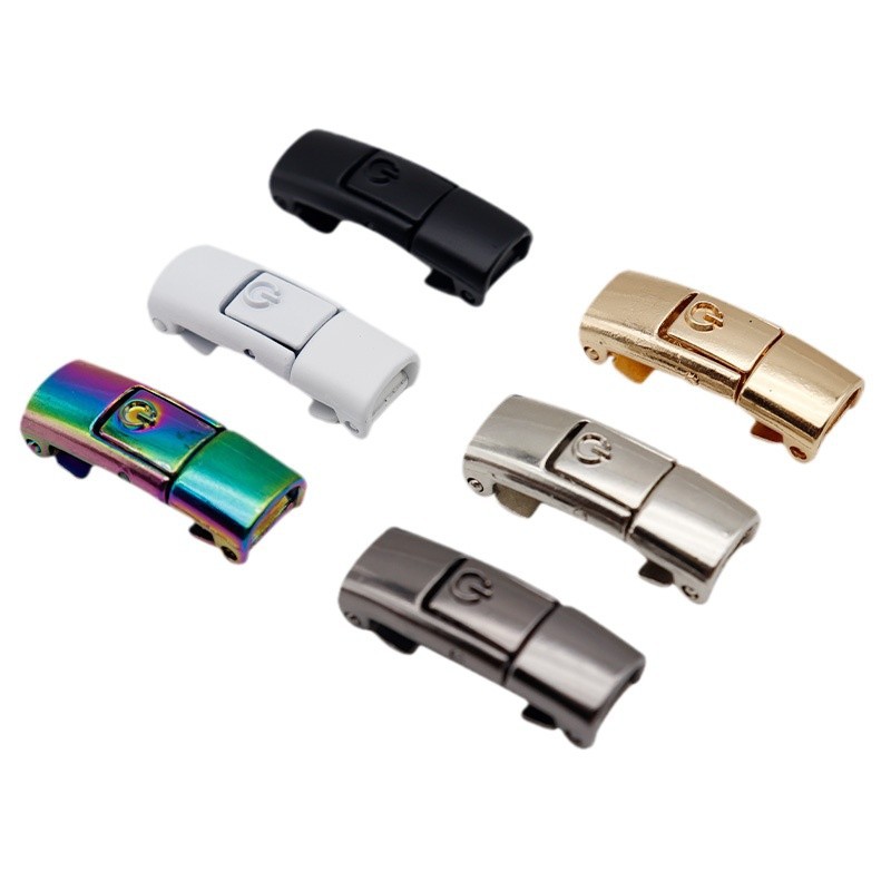 Coolojin hebilla de zapato al por mayor hebilla de metal sin corbata apertura y cierre de un solo clic hebilla de prensa perezosa zapatos para Niños Accesorios de cuerda elástica