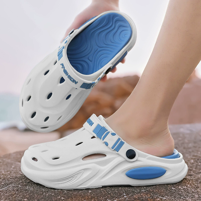 Тапочки, уличные сандалии, пляжные домашние тапочки, мужские нескользящие сабо из ЭВА, мужская элитная мужская обувь.