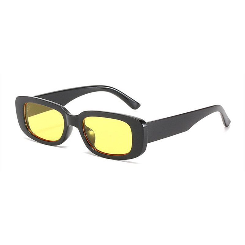 Gafas de sol rectangulares estilo ins, moda hip hop unisex, diseño fluorescente tipo Hong Kong, tendencia TikTok callejera