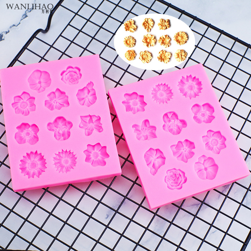 Flower Silicone mold Daisy rose Camellia modelling Cake decorate baking DIY tool