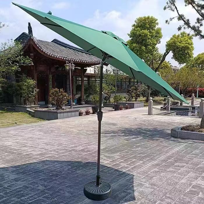 Sacudiendo la cabeza, paraguas, techo único, verde oscuro, base sin tanque de agua de 2.0 m