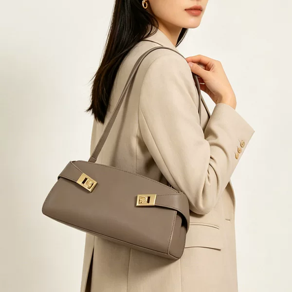 2026 New Commuting Niche Design Women's Bag, Light Luxury Shoulder Bag, Fashionable Underarm Bag, High-end Genuine Leather Bag