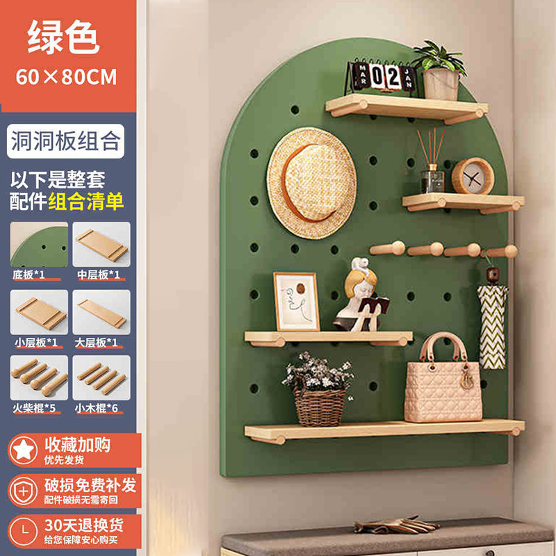 puerta de entrada madera sólida agujero de madera placa de agujero estante de pared de pared