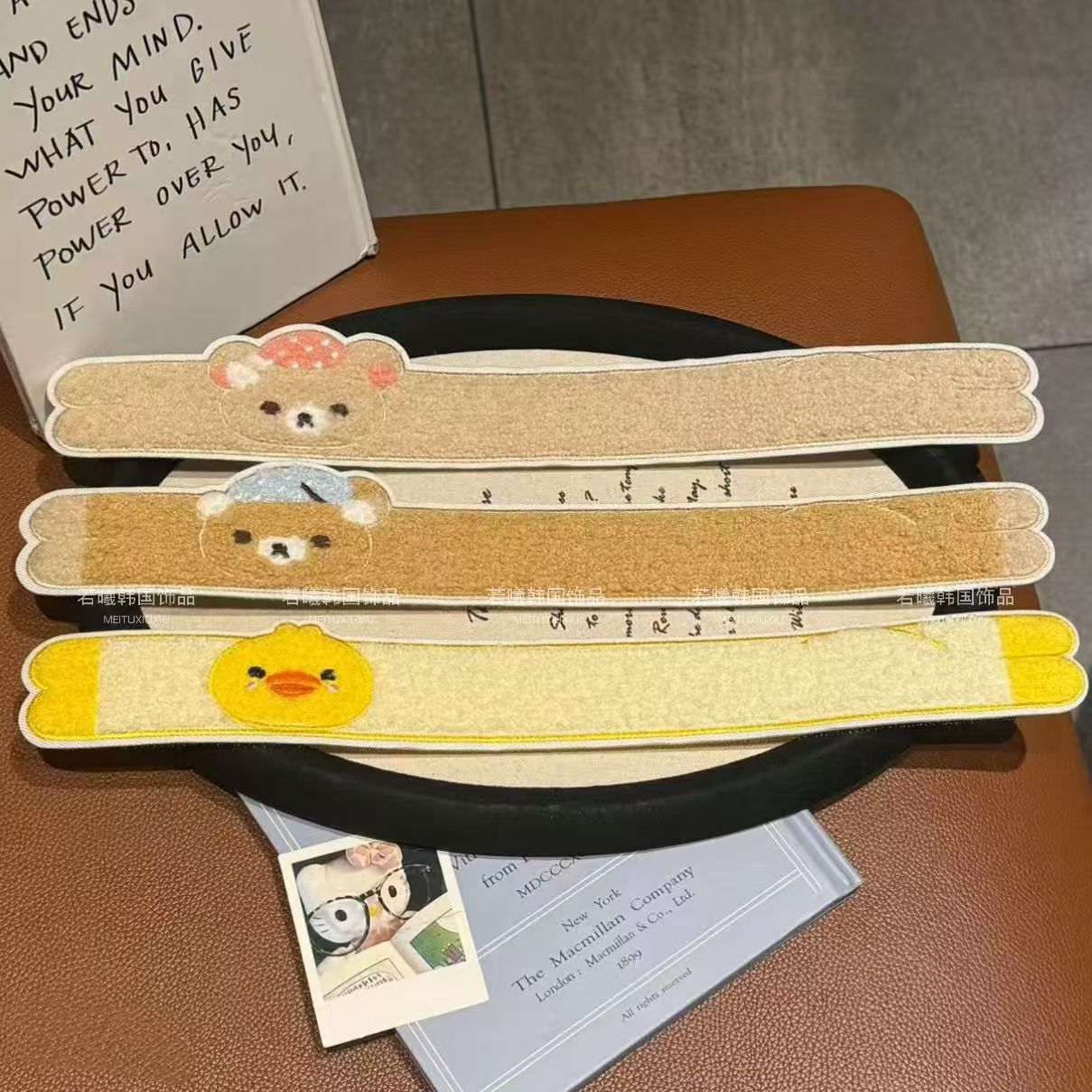 Cute long Rilakkuma and chick hair band, dual-use for face washing and bangs, suitable for buns, sweet and adorable hair accessory