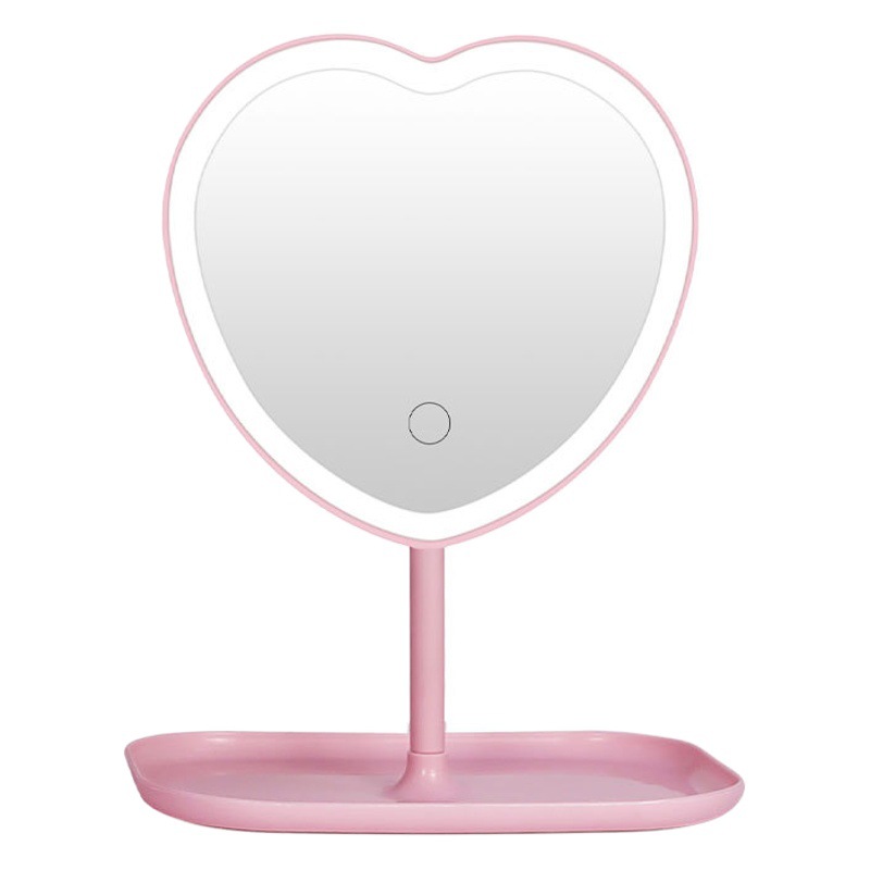 三色化粧鏡メーカー直供振音網赤led灯付き学生女子補光寮デスクトップ鏡