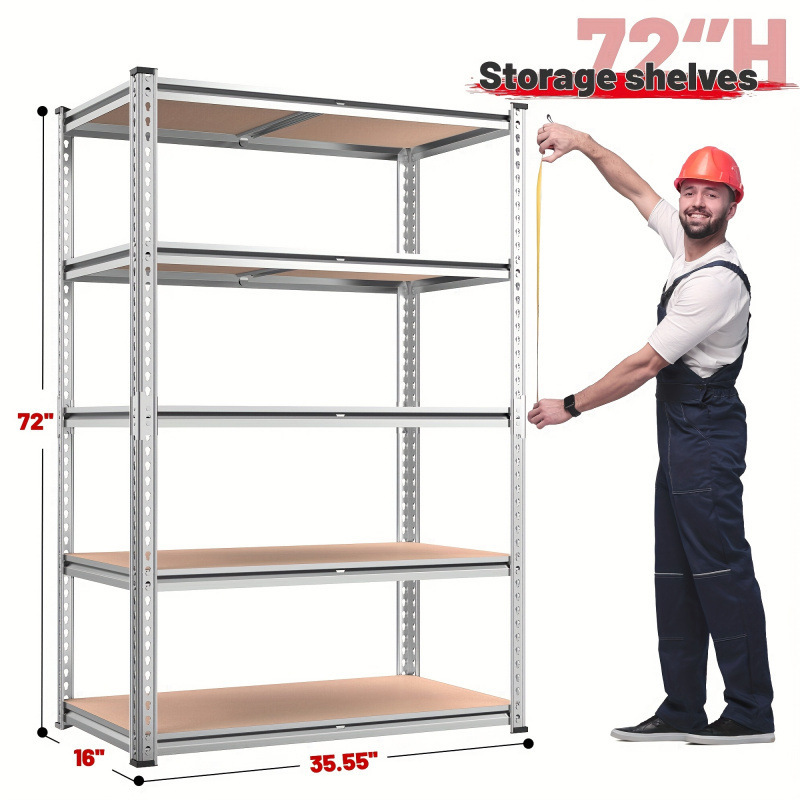 Tier Metal Storage Shelving Unit 72 Tall x 35 55 Wide x16