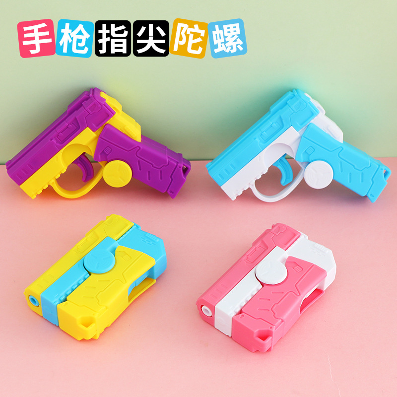 Dedo giroscopio pistola automática revestimiento pistola giroscopio de punta de dedo doble función juguetes descomprimidos al por mayor puestos de mercado nocturno transfronterizo