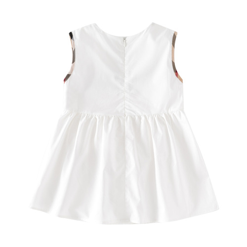 Girls' A-line long dress, children's sleeveless summer  new fashion dress, versatile V-neck dress