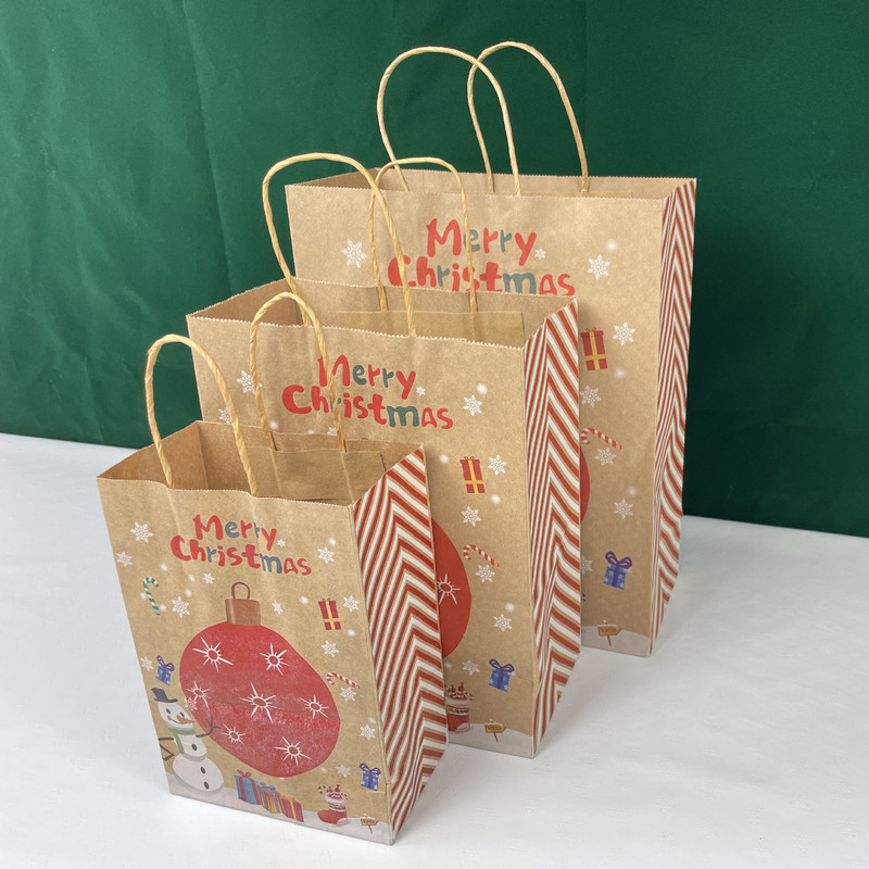 クリスマス紙袋手提げ袋お土産誕生日プレゼント袋クリスマス果包装ギフトボックス牛皮紙袋熱売|undefined