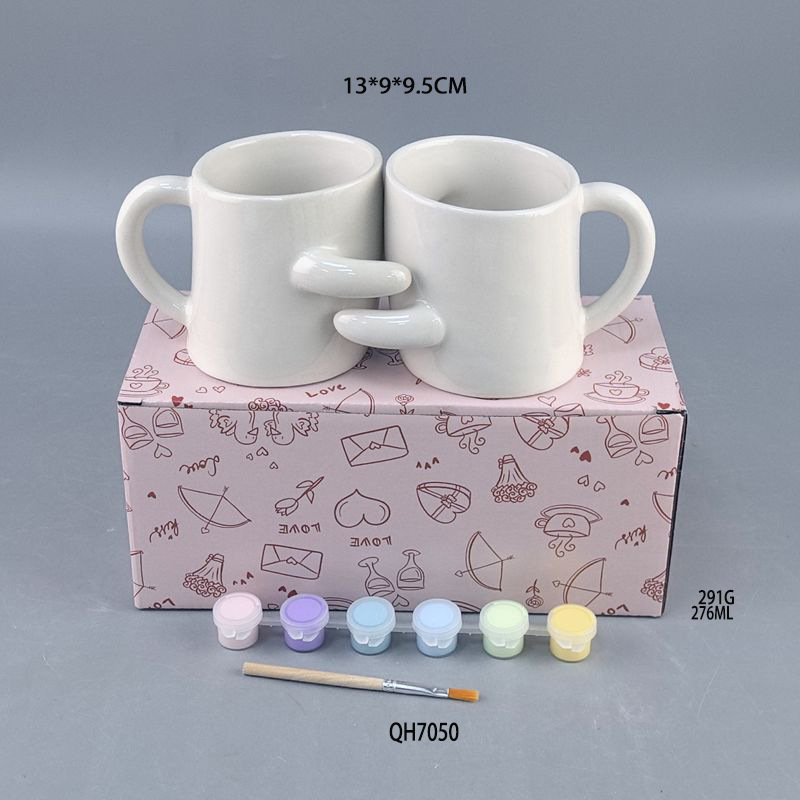 Pareja de cerámica Taza DIY Taza de dibujos animados de cerámica Taza de animales tridimensional Taza de café universal de cerámica creativa Gao Yan